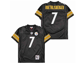 Pittsburgh Steelers #7 Ben Roethlisberger 2005 Throwback Black Jersey