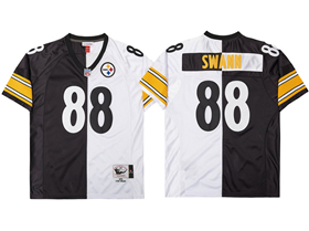 Pittsburgh Steelers #88 Lynn Swann Throwback Split Black/White Jersey