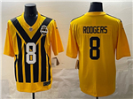 Pittsburgh Steelers #8 Aaron Rodgers 1933 Throwback Gold Limited Jersey
