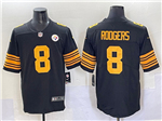 Pittsburgh Steelers #8 Aaron Rodgers Black Color Rush Limited Jersey