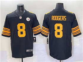 Pittsburgh Steelers #8 Aaron Rodgers Black Color Rush Limited Jersey