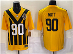 Pittsburgh Steelers #90 T.J. Watt 1933 Throwback Gold Limited Jersey