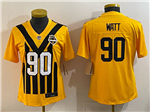 Pittsburgh Steelers #90 T.J. Watt Women's 1933 Throwback Gold Limited Jersey