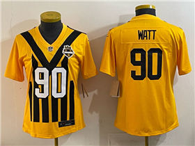 Pittsburgh Steelers #90 T.J. Watt Women's 1933 Throwback Gold Limited Jersey