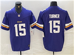 Minnesota Vikings #15 Dallas Turner Purple Vapor Limited Jersey