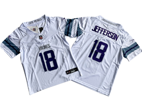Minnesota Vikings #18 Justin Jefferson Youth Alternate White Vapor F.U.S.E. Limited Jersey