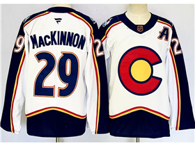 Colorado Avalanche #29 Nathan MacKinnon White Reverse Retro 2.0 Jersey