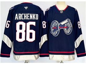 Columbus Blue Jackets #86 Kirill Marchenko Navy 2025 Stadium Series Jersey