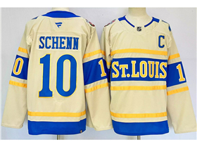 St. Louis Blues #10 Brayden Schenn Cream 2025 Winter Classic Jersey