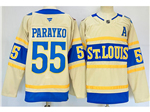St. Louis Blues #55 Colton Parayko Cream 2025 Winter Classic Jersey