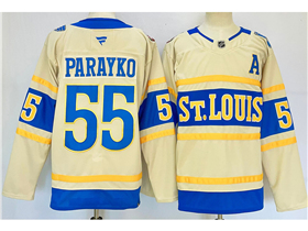 St. Louis Blues #55 Colton Parayko Cream 2025 Winter Classic Jersey