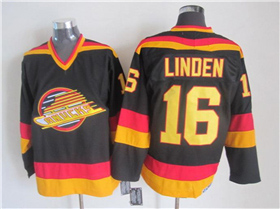 Vancouver Canucks #16 Trevor Linden 1980's CCM Vintage Black Jersey