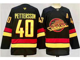 Vancouver Canucks #40 Elias Pettersson Black Jersey