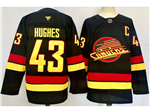 Vancouver Canucks #43 Quinn Hughes Black Jersey