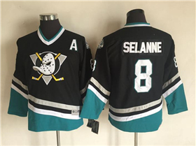 Anaheim Mighty Ducks #8 Teemu Selänne Youth CCM Vintage Black Jersey
