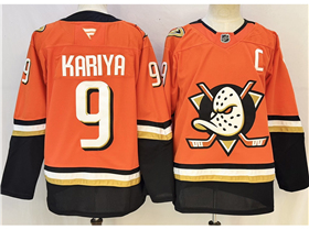 Anaheim Ducks #9 Paul Kariya Orange Jersey