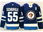 Winnipeg Jets #55 Mark Scheifele Navy Blue Jersey