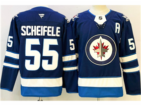 Winnipeg Jets #55 Mark Scheifele Navy Blue Jersey