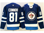 Winnipeg Jets #81 Kyle Connor Navy Blue Jersey