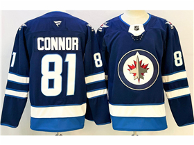 Winnipeg Jets #81 Kyle Connor Navy Blue Jersey