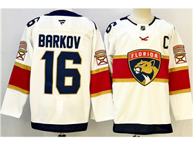 Florida Panthers #16 Aleksander Barkov White Jersey