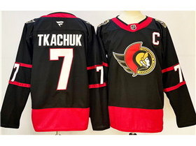 Ottawa Senators #7 Brady Tkachuk Black Jersey