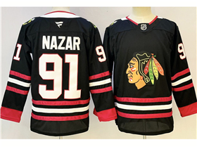 Chicago Blackhawks #91 Frank Nazar Third Black Jersey