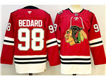 Chicago Blackhawks #98 Connor Bedard 2025 Red 100th Anniversary Jersey