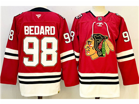 Chicago Blackhawks #98 Connor Bedard 2025 Red 100th Anniversary Jersey