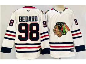 Chicago Blackhawks #98 Connor Bedard White Jersey