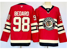 Chicago Blackhawks #98 Connor Bedard Red 2025 Winter Classic Jersey