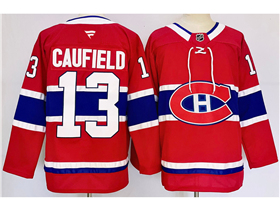 Montreal Canadiens #13 Cole Caufield Red Jersey