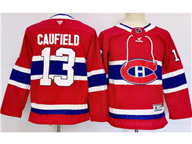 Montreal Canadiens #13 Cole Caufield Youth Red Jersey