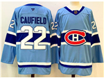 Montreal Canadiens #22 Cole Caufield Light Blue Reverse Retro Jersey