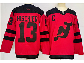 New Jersey Devils #13 Nico Hischier 2024 Stadium Series Red Jersey