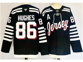 New Jersey Devils #86 Jack Hughes Alternate Black Jersey