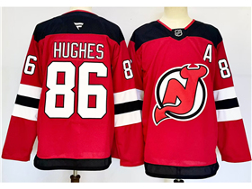 New Jersey Devils #86 Jack Hughes Red Jersey