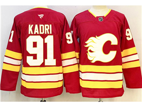 Calgary Flames #91 Nazem Kadri Home Red Jersey