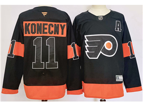 Philadelphia Flyers #11 Travis Konecny Alternate Black Jersey