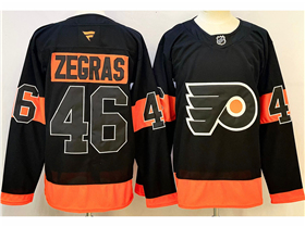 Philadelphia Flyers #46 Trevor Zegras Alternate Black Jersey