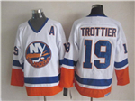 New York Islanders #19 Bryan Trottier 1980's CCM Vintage White Jersey