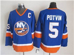 New York Islanders #5 Denis Potvin 1980's CCM Vintage Blue Jersey