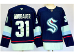 Seattle Kraken #31 Philipp Grubauer Navy Jersey