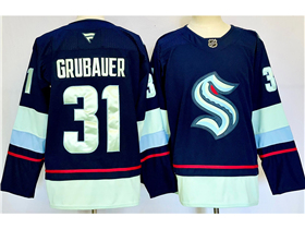 Seattle Kraken #31 Philipp Grubauer Navy Jersey