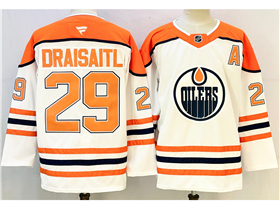 Edmonton Oilers #29 Leon Draisaitl White Reverse Retro Jersey