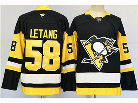 Pittsburgh Penguins #58 Kris Letang Black Jersey
