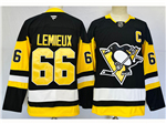 Pittsburgh Penguins #66 Mario Lemieux Black Jersey