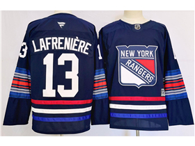 New York Rangers #13 Alexis Lafrenière Navy Alternate Jersey