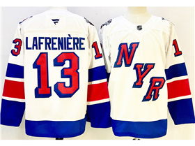 New York Rangers #13 Alexis Lafrenière 2024 Stadium Series White Jersey