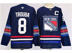 New York Rangers #8 Jacob Trouba Navy Alternate Jersey